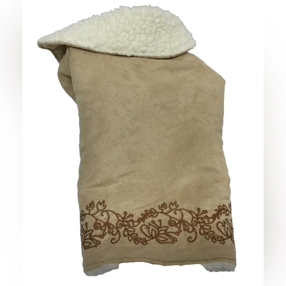 DMC Suede Sherpa Lined Blanket Coat for Dog Medium NWOT